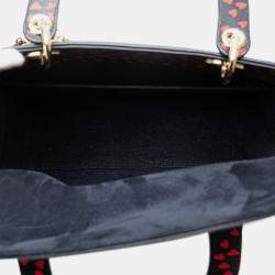 Pre Owned Dior Navy Blue Medium Calfskin I Love Paris Lady Dior