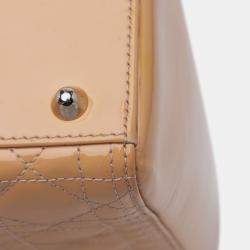 Pre Owned Dior Brown Large Patent Cannage Lady Dior