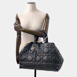 Pre Owned Christian Dior Toujours Black Leather Large Handbag 