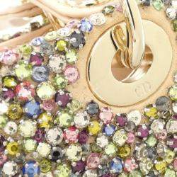 Pre Owned Christian Dior Lady Micro Multicolor Leather Rhinestone Shoulder Bag