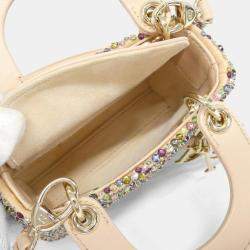 Pre Owned Christian Dior Lady Micro Multicolor Leather Rhinestone Shoulder Bag