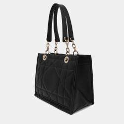 Pre Owned Christian Dior  Black Leather  Archi Cannage Essential Tote