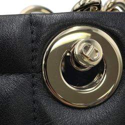 Pre Owned Christian Dior  Black Leather  Archi Cannage Essential Tote