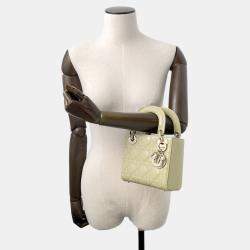 Pre Owned Christian Dior Lady Cannage Mini Green Patent Leather Handbag