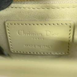 Pre Owned Christian Dior Lady Cannage Mini Green Patent Leather Handbag