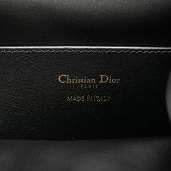 Pre Owned Christian Dior Dior Macrocannage Caro Medium Backpack In Black Leather
