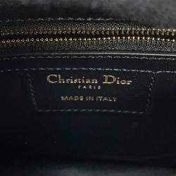Pre Owned Christian Dior Handbag Groove 20 Macrocannage Small 2Way Black