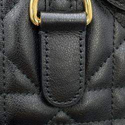 Pre Owned Christian Dior Handbag Groove 20 Macrocannage Small 2Way Black