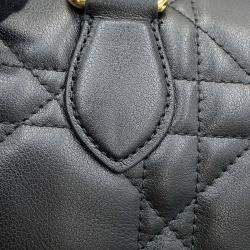 Pre Owned Christian Dior Handbag Groove 20 Macrocannage Small 2Way Black