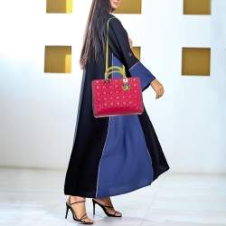 Pre Owned Dior Multicolor Cannage Leather Large Lady Dior Tote