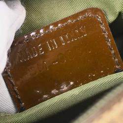 Pre Owned Christian Dior Camouflage Brown/Green Patent Leather Handbag