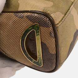 Pre Owned Christian Dior Camouflage Brown/Green Patent Leather Handbag