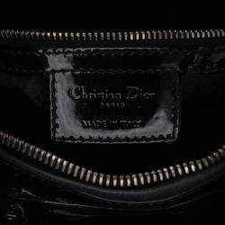 Pre Owned Dior Black Medium Patent Cannage Lady Dior