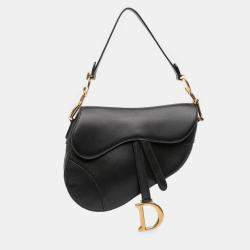 Pre Owned Dior Black Smooth Calfskin Saddle Bag