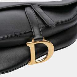 Pre Owned Dior Black Smooth Calfskin Saddle Bag