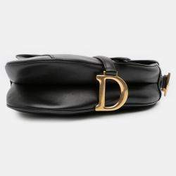 Pre Owned Dior Black Smooth Calfskin Saddle Bag
