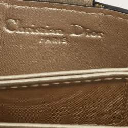 Pre Owned Dior Gold Cannage Leather Lady Dior 5 Gusset Card Case