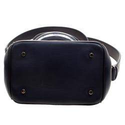 Pre Owned Dior Dark Blue Leather Micro Be Dior Flap Bag