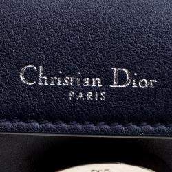 Pre Owned Dior Dark Blue Leather Micro Be Dior Flap Bag