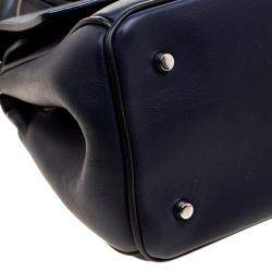 Pre Owned Dior Dark Blue Leather Micro Be Dior Flap Bag