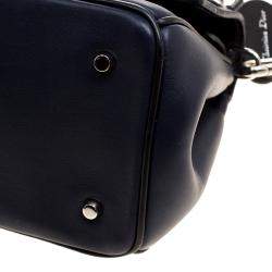 Pre Owned Dior Dark Blue Leather Micro Be Dior Flap Bag