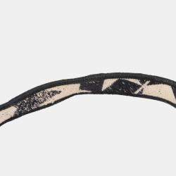 Pre Owned Dior Black/White Embroidered Canvas Stars Saddle Bag