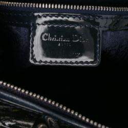 Pre Owned Dior Green Large Patent Cannage Lady Dior