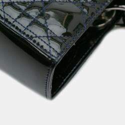 Pre Owned Dior Green Large Patent Cannage Lady Dior