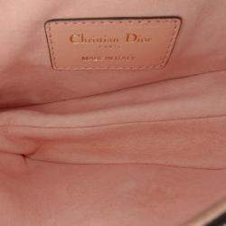 Pre Owned Dior Pink Mini Grained Calfskin Saddle Bag
