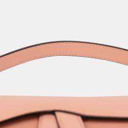 Pre Owned Dior Pink Mini Grained Calfskin Saddle Bag