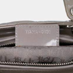 Pre Owned Dior Brown Large Patent Cannage Lady Dior