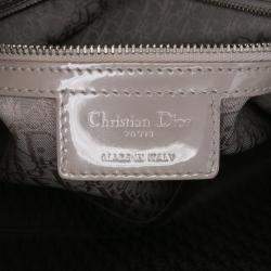 Pre Owned Dior Brown Large Patent Cannage Lady Dior