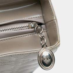 Pre Owned Dior Brown Large Patent Cannage Lady Dior