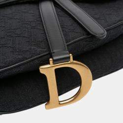 Pre Owned Dior Black Oblique Canvas Saddle Bag