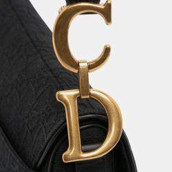 Pre Owned Dior Black Oblique Canvas Saddle Bag