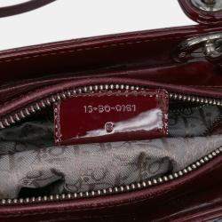 Pre Owned Dior Red Medium Patent Cannage Lady Dior