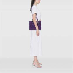 Pre Owned Dior Purple Large Lambskin Cannage Lady Dior
