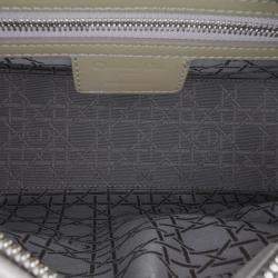 Pre Owned Dior Brown Medium Patent Cannage Lady Dior