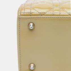 Pre Owned Dior Brown Medium Patent Cannage Lady Dior