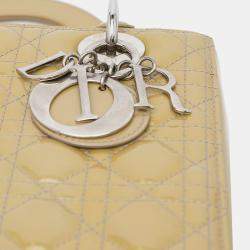 Pre Owned Dior Brown Medium Patent Cannage Lady Dior