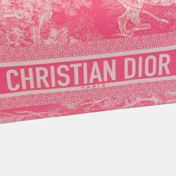 Pre Owned Dior Pink Medium Technical Fabric Toile de Jouy Reverse DiorTravel Nomad Pouch