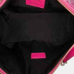 Pre Owned Dior Pink Medium Technical Fabric Toile de Jouy Reverse DiorTravel Nomad Pouch