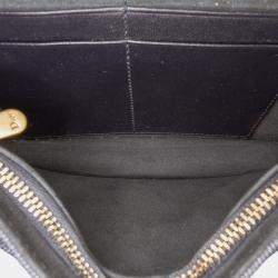 Pre Owned Dior Navy Blue Studded Denim Diorama Wallet on Chain