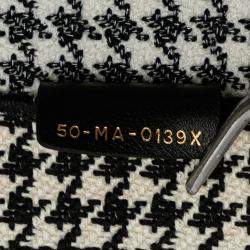 Pre Owned Dior Black Large Canvas Houndstooth Embroidered Book Tote
