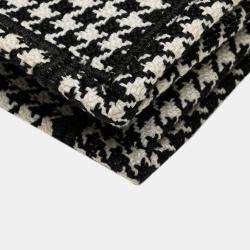 Pre Owned Dior Black Large Canvas Houndstooth Embroidered Book Tote