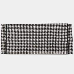 Pre Owned Dior Black Large Canvas Houndstooth Embroidered Book Tote