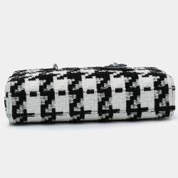 Pre Owned Dior Black Medium Canvas Macro Houndstooth Lady D Joy