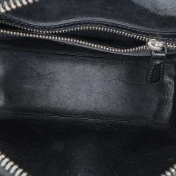 Pre Owned Dior Black Medium Calfskin Patch Embellished Lady Dior