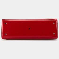 Pre Owned Dior Red Large Patent Lady Dior