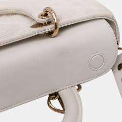 Pre Owned Dior White Medium Technical Fabric Macrocannage Lady D Joy
